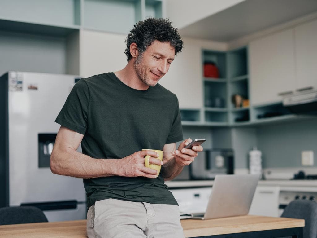 Man with phone L